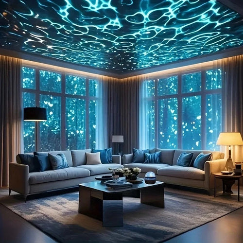 Water Ripple Effect Ambient Projection Light - USB-C & Battery-Powered